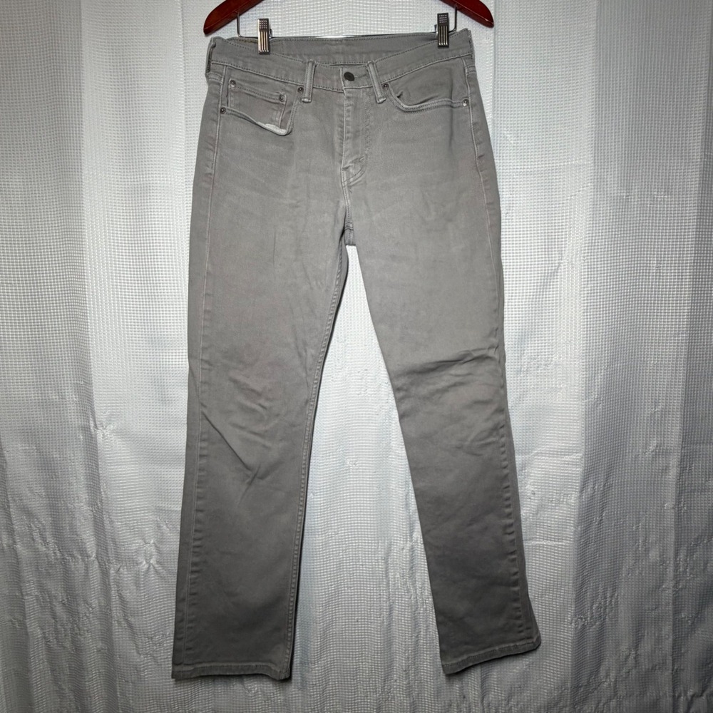 Levis 514 Straight Fit Grey Denim Twill Pants Mens 31x32 Casual Classic